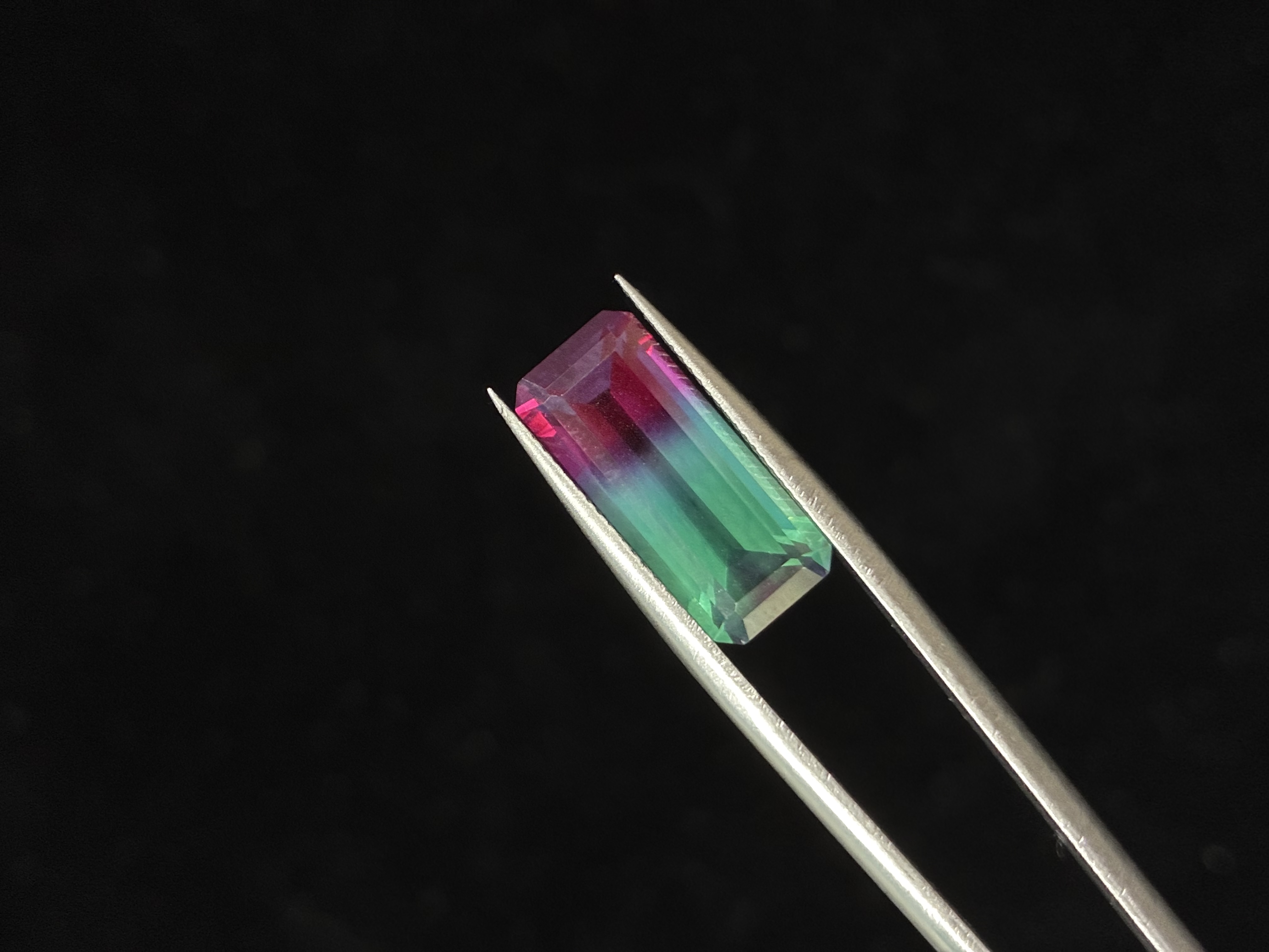 Lab-Grown Bi-Color Sapphire -Emerald Cut