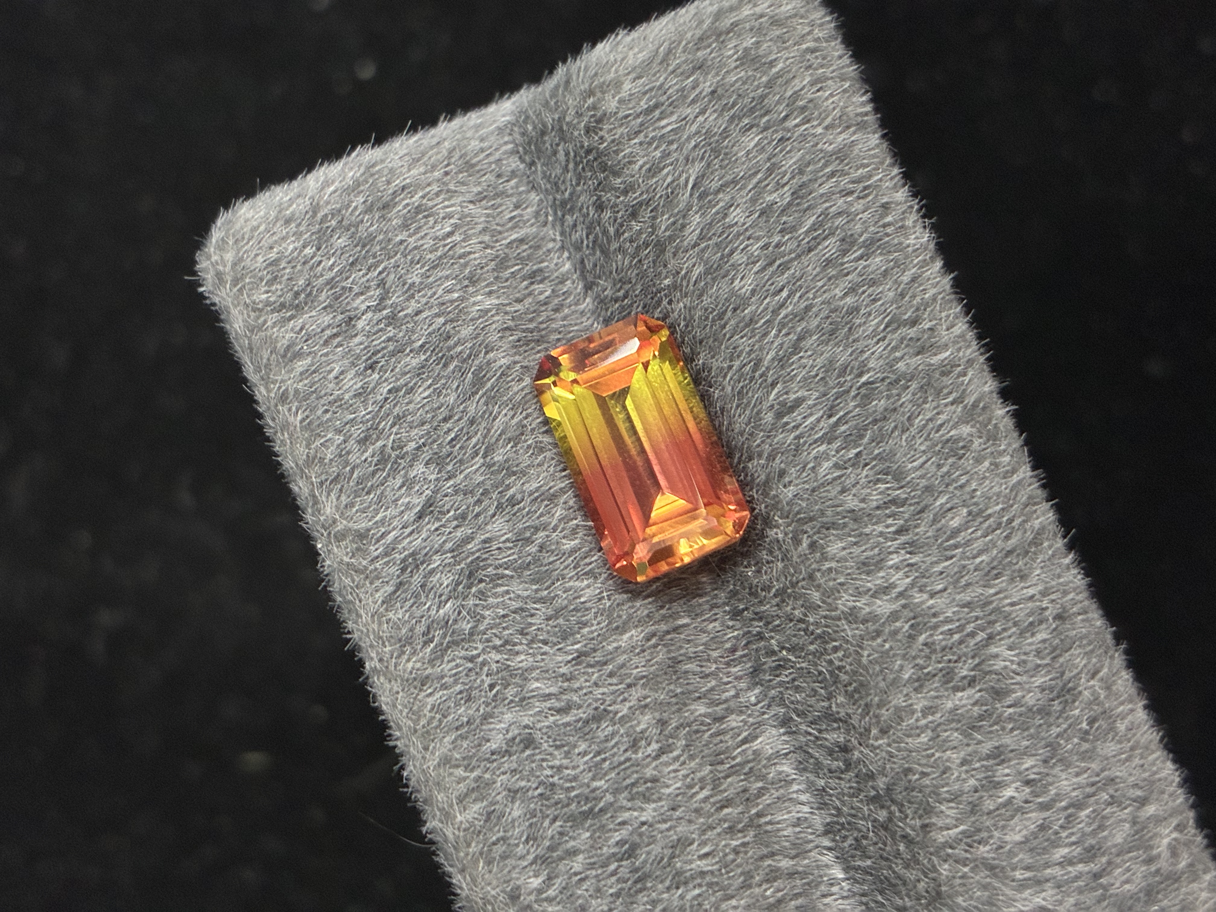 Lab-Grown Bi-Color Sapphire – Emerald Cut