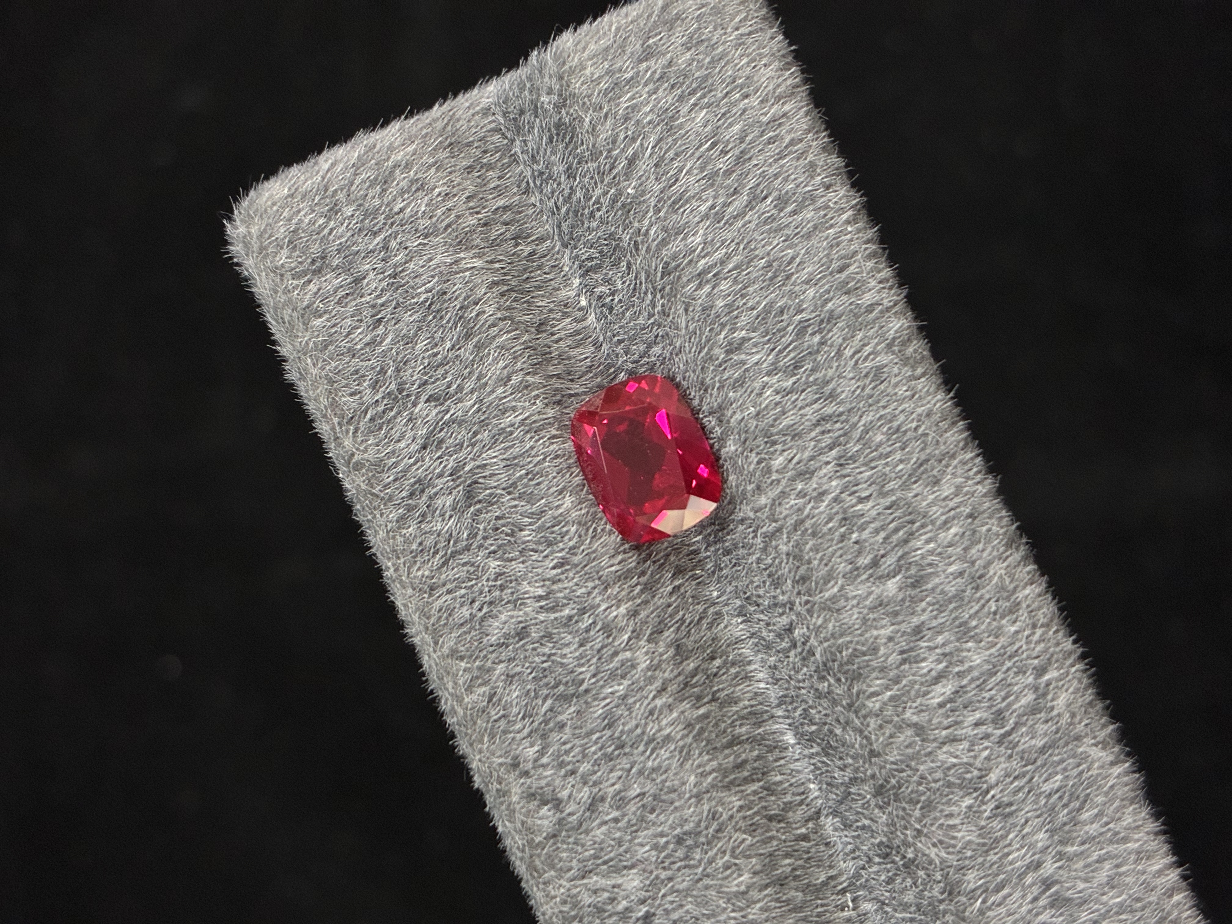 Lab-Grown Red Sapphire – Cushion Cut