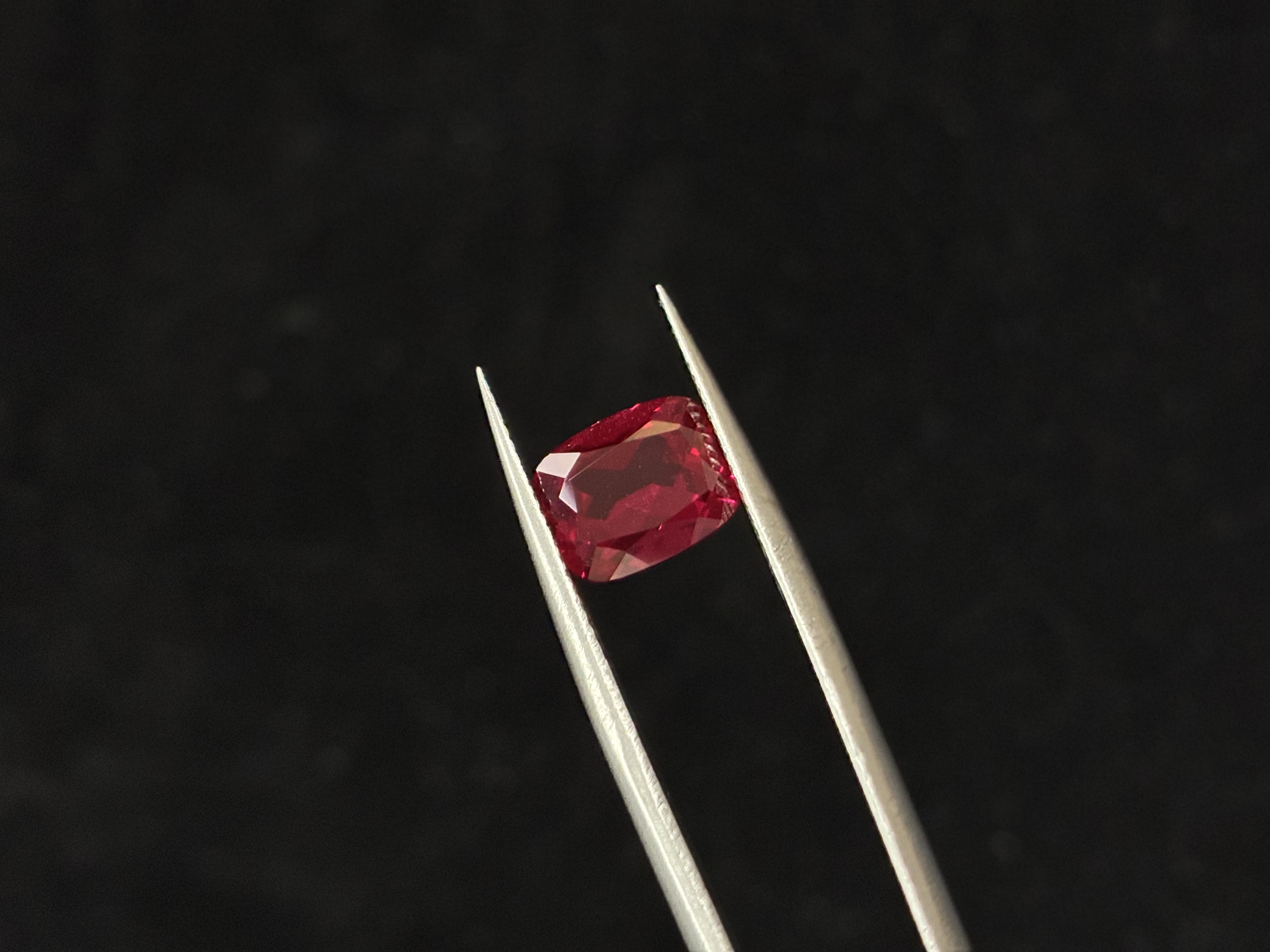 Lab-Grown Red Sapphire – Cushion Cut