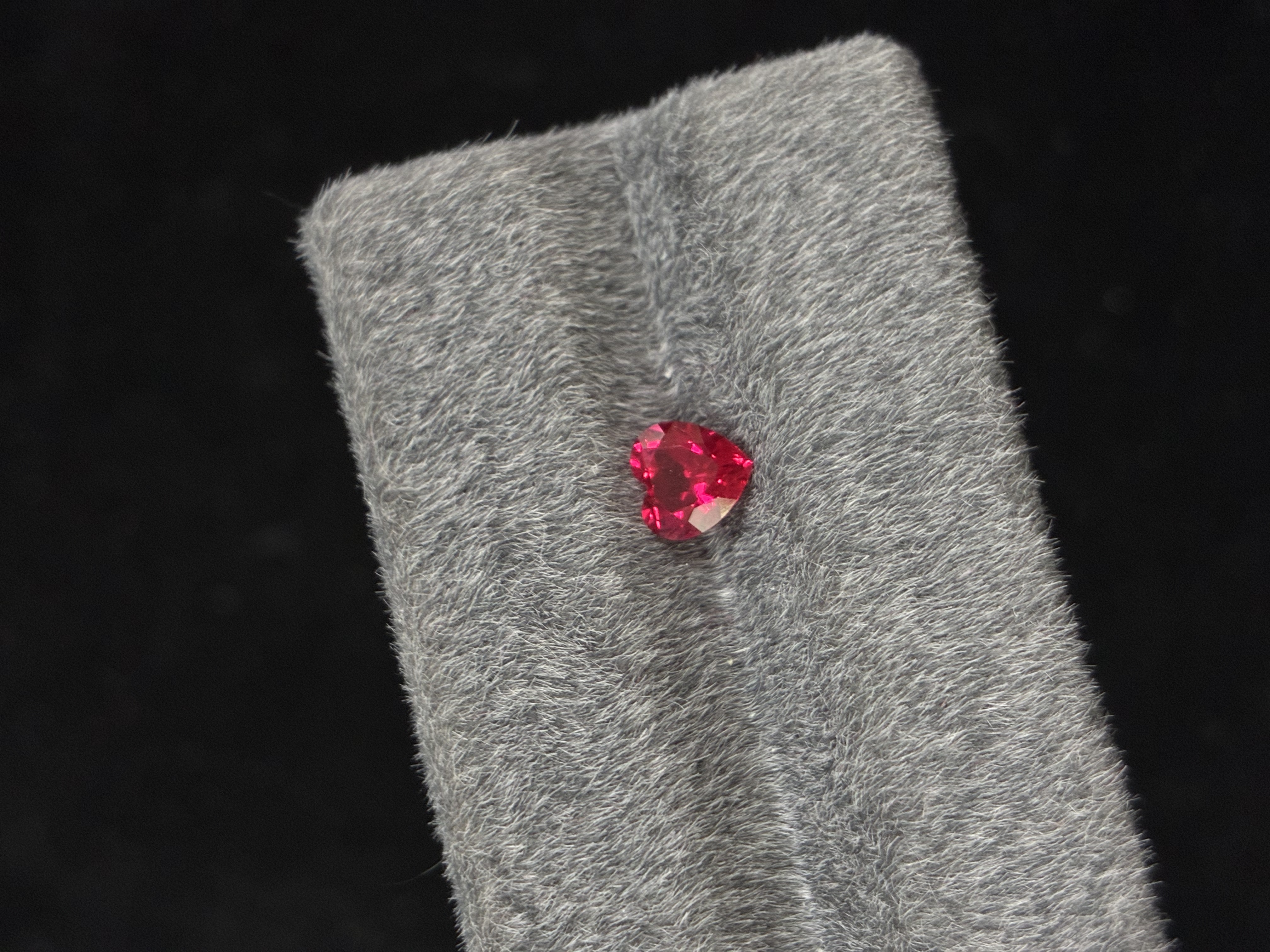 Lab-Grown Red Sapphire – Heart Cut