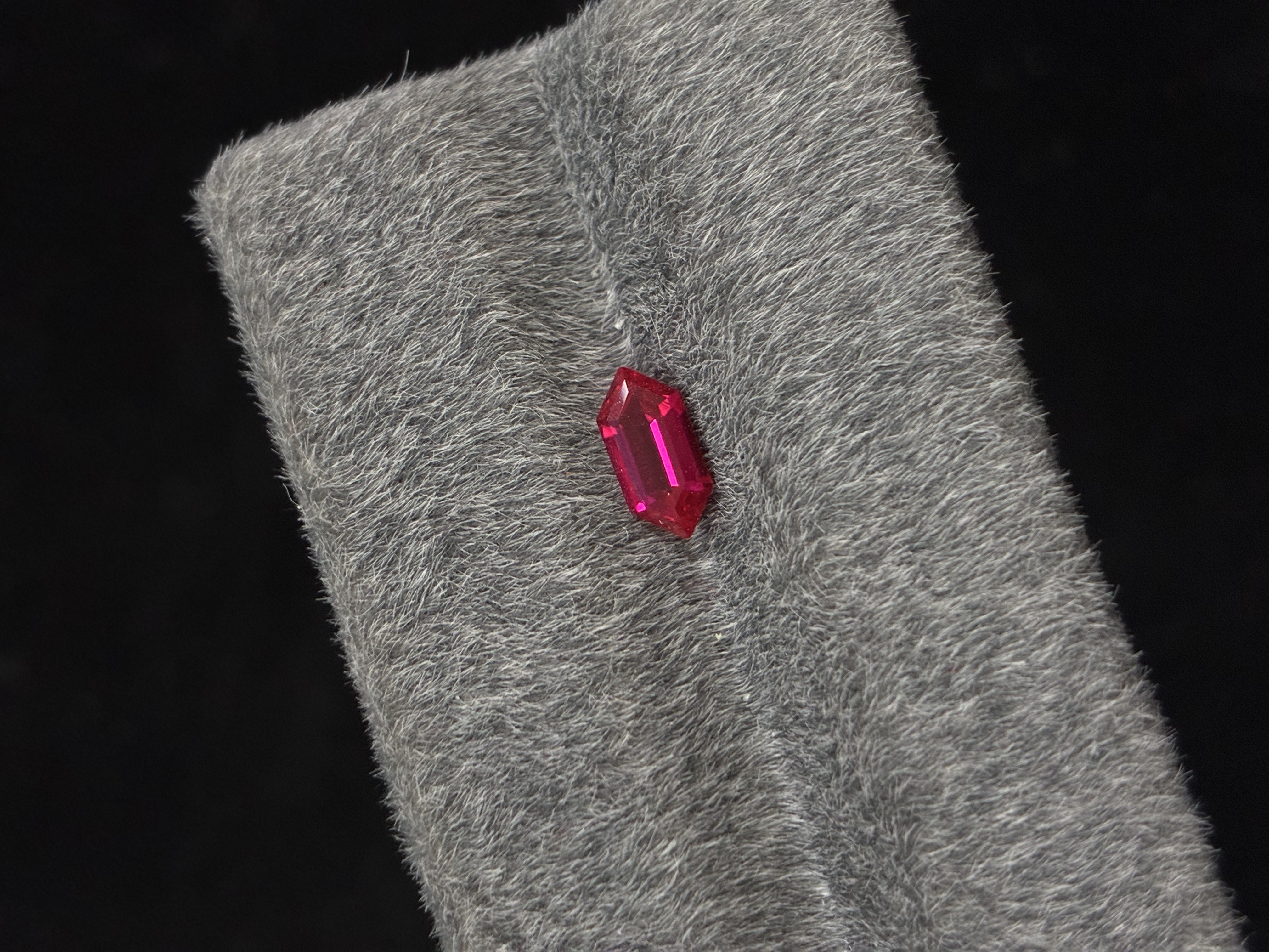 Lab-Grown Red Sapphire – Shield Cut