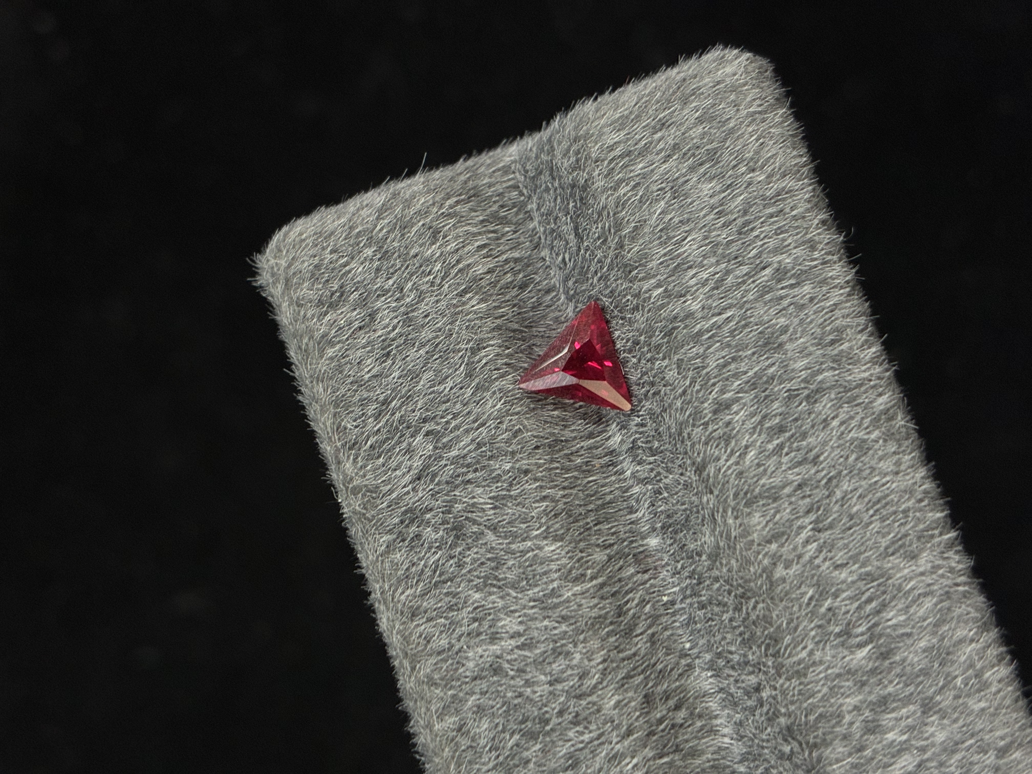 Lab-Grown Red Sapphire – Trillion Cut