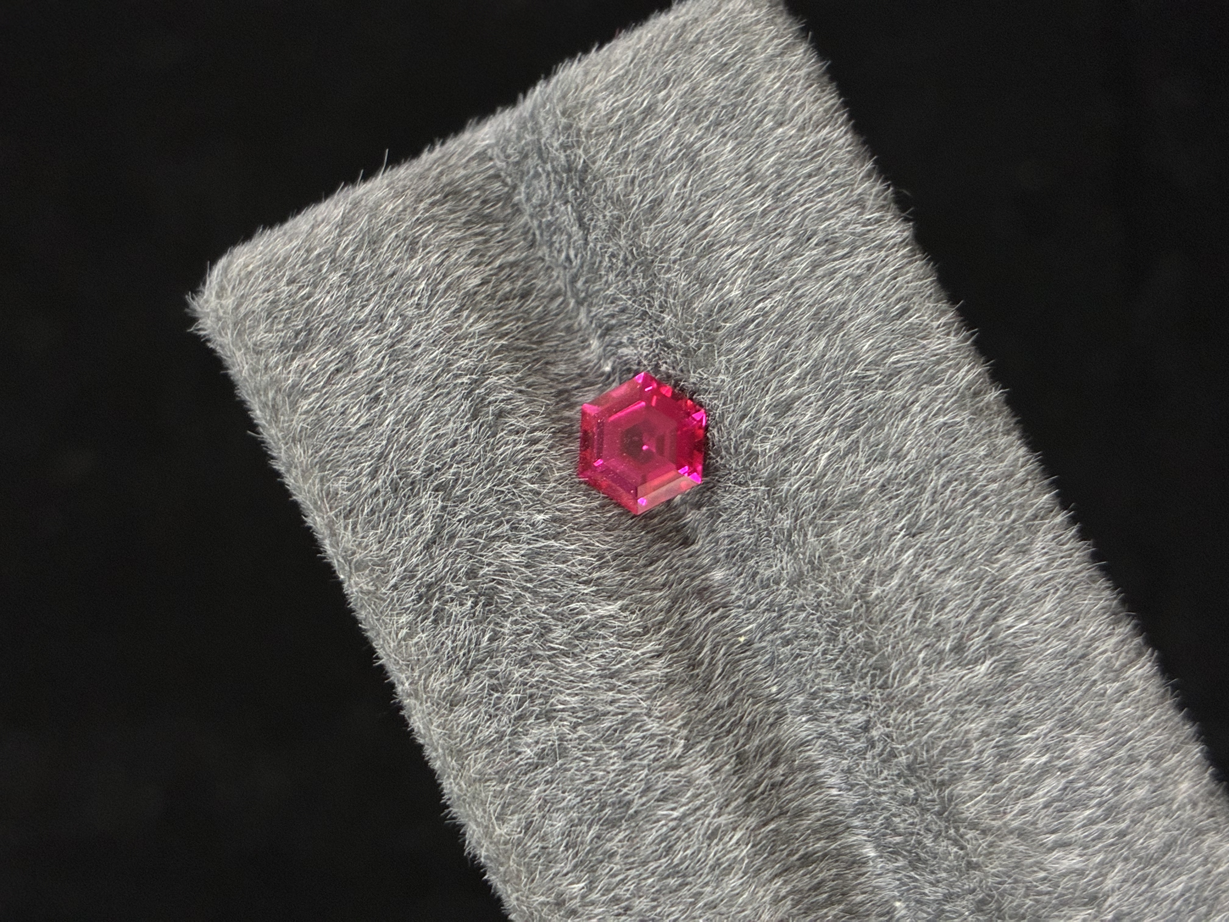 Lab-Grown Red Sapphire – Hexagon Cut