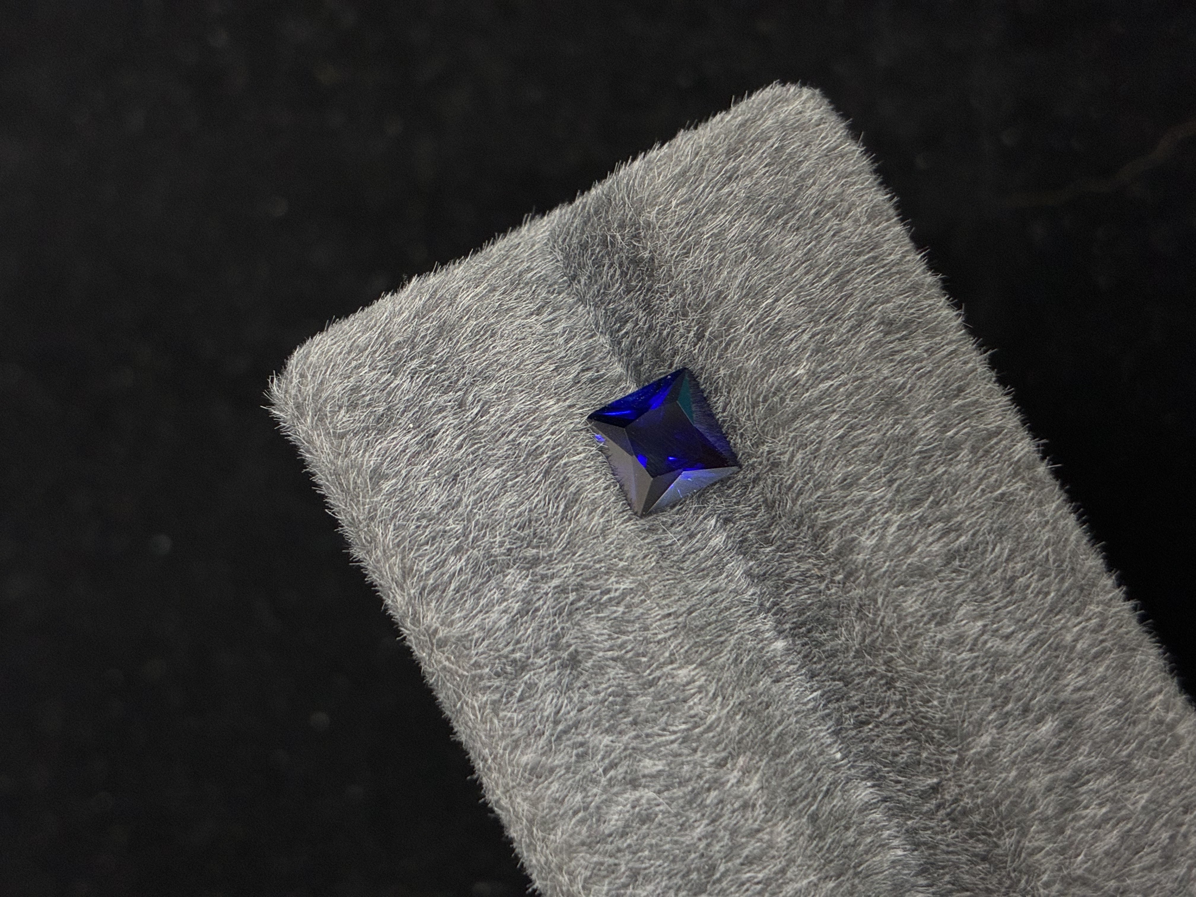 Lab-Grown Royal Blue Sapphire – Princess Cut