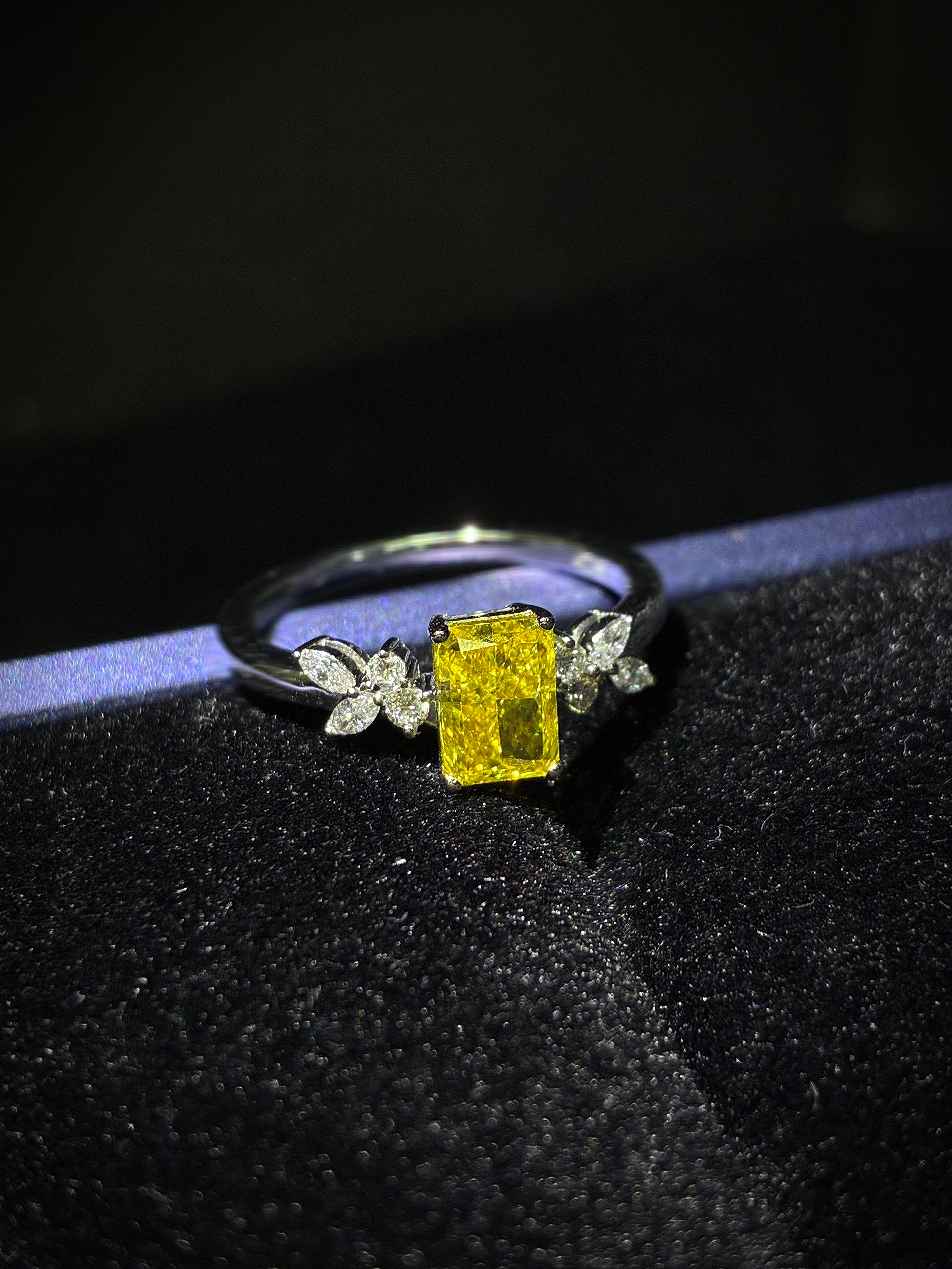  Lab-Grown Yellow Diamond Radiant Ring