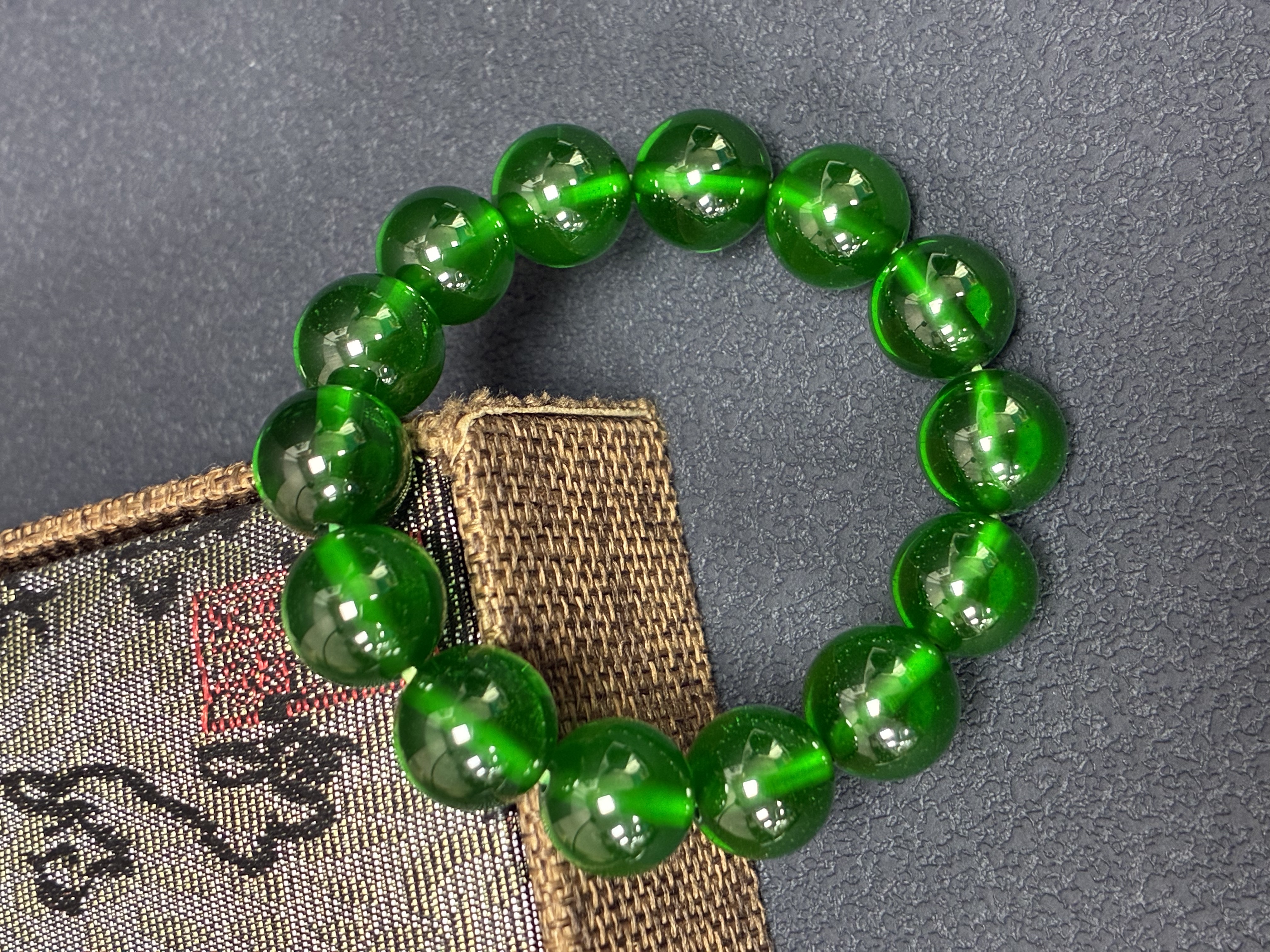 Lab‑Grown YAG Green Beaded Bracelet