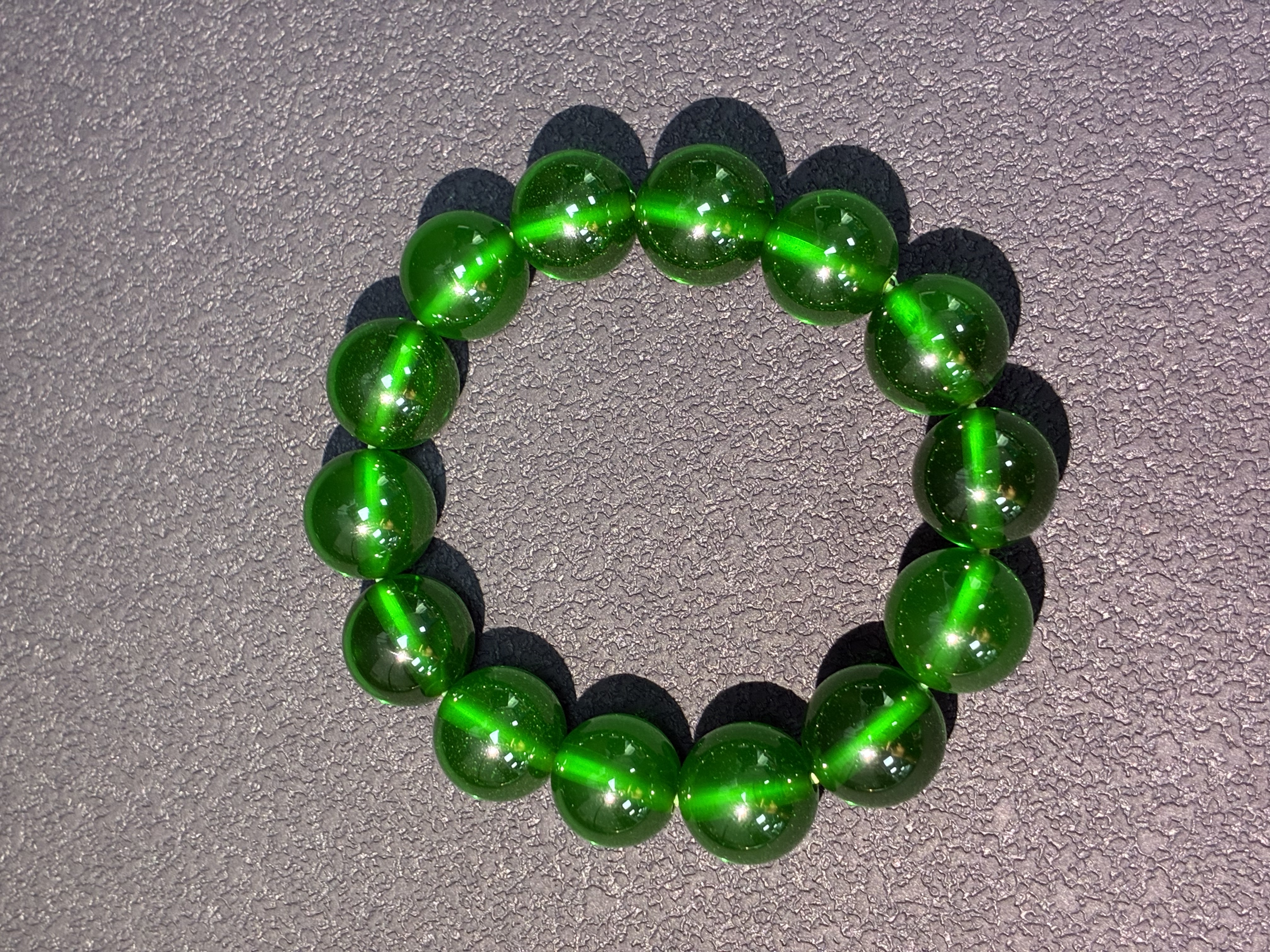 Lab‑Grown YAG Green Beaded Bracelet