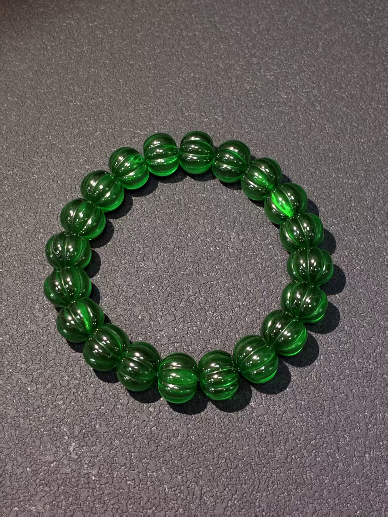 Lab‑Grown YAG Green Beaded Bracelet