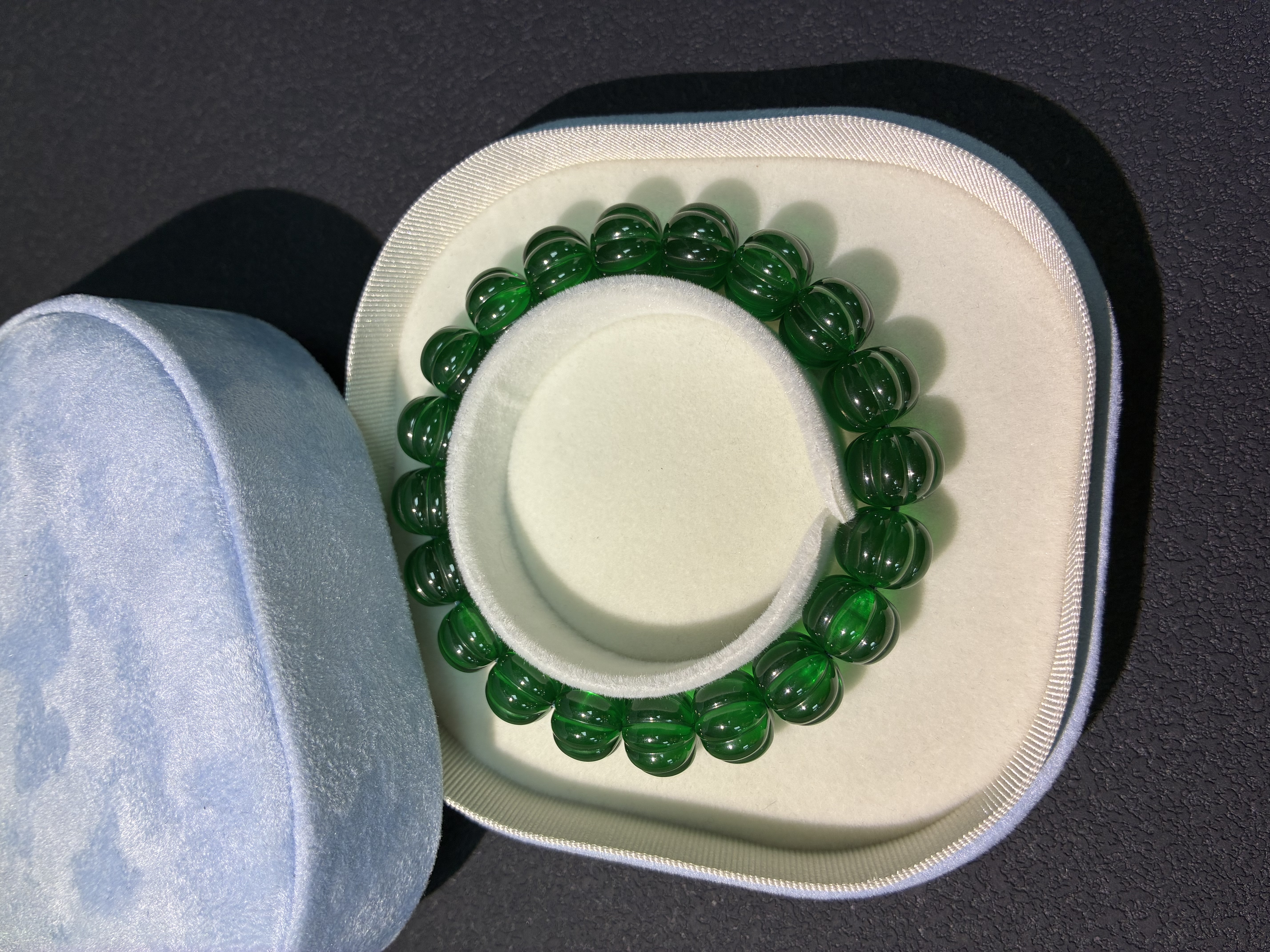 Lab‑Grown YAG Green Beaded Bracelet