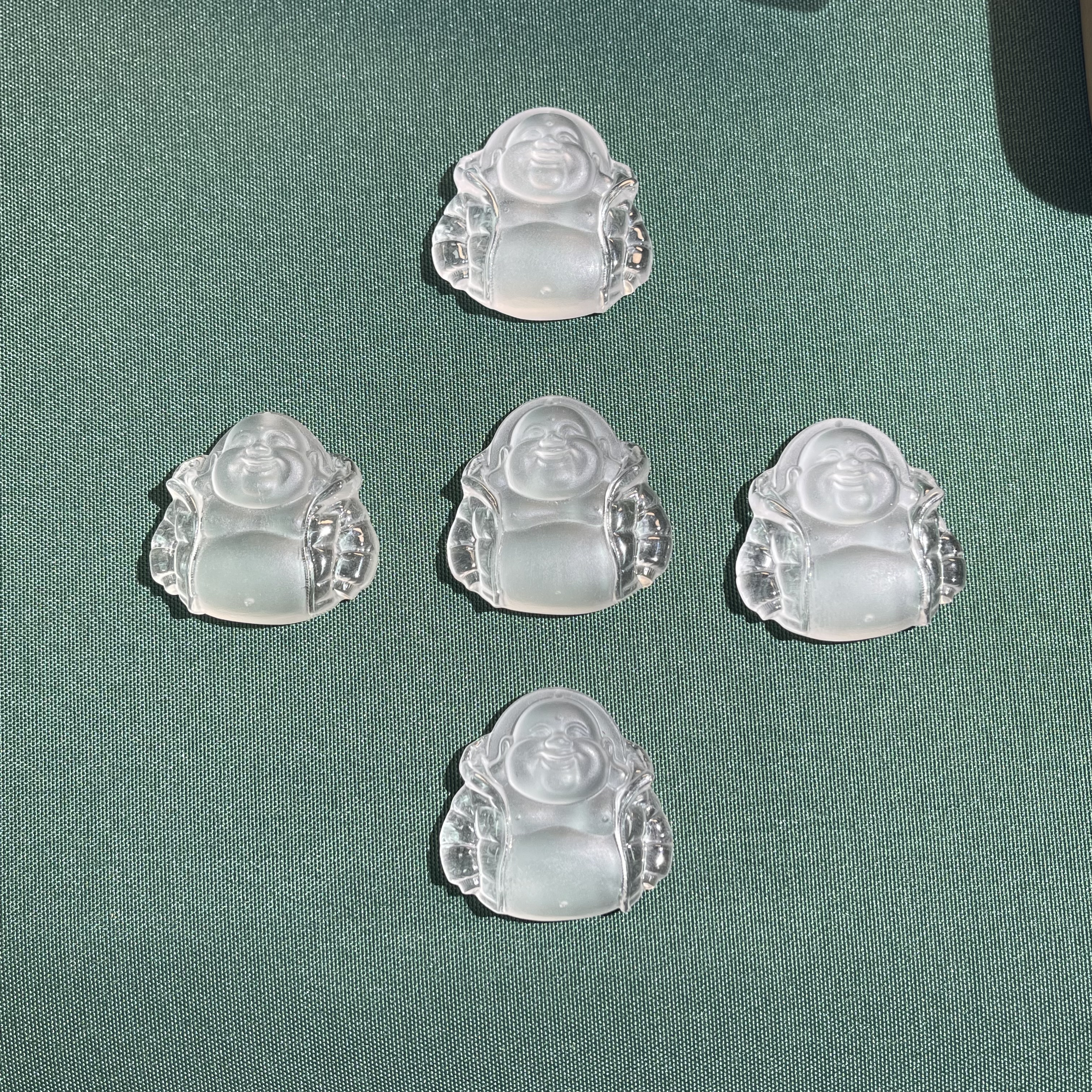 Lab-Grown White Sapphire Buddha Pendant Drillable