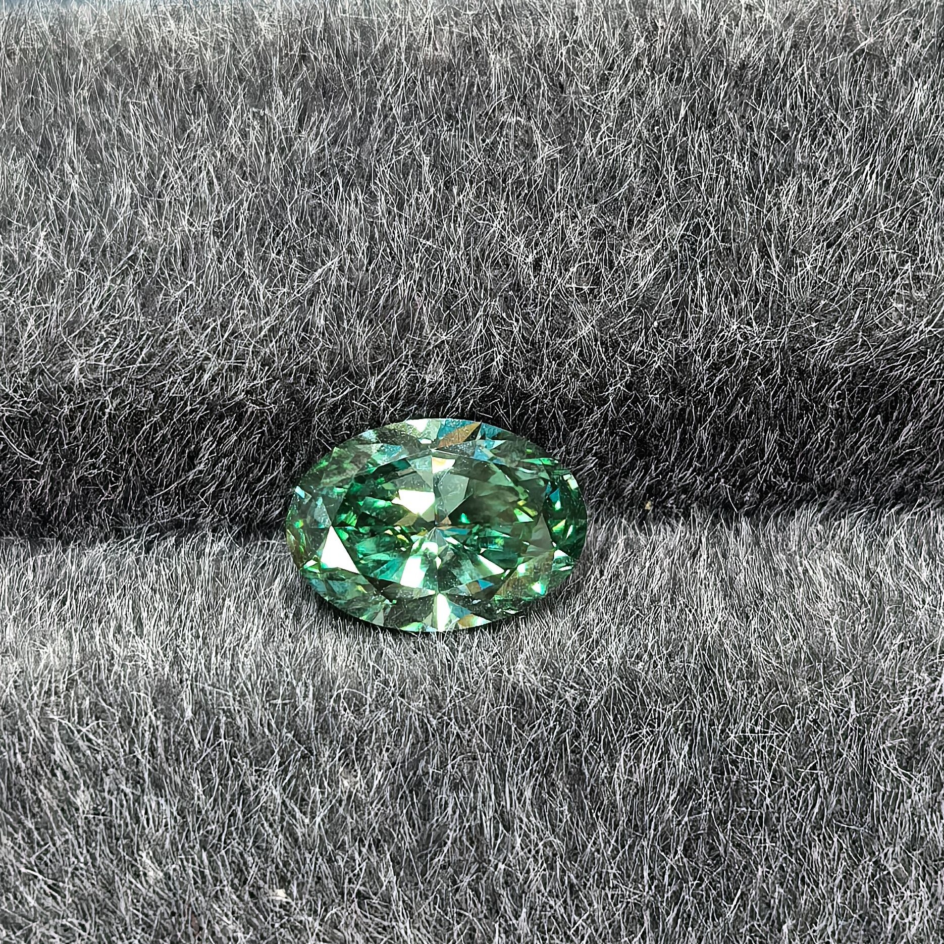 Oval Shape Lab Grown Green  Diamond 