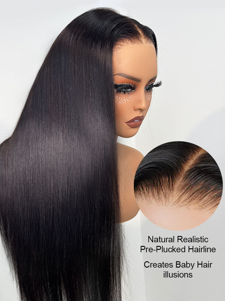 Lydia 13x6 Glueless Ready to Go Straight Wig With Drawstring 250% Pre Everything 13x4 Lace Front Human Hair Wigs 