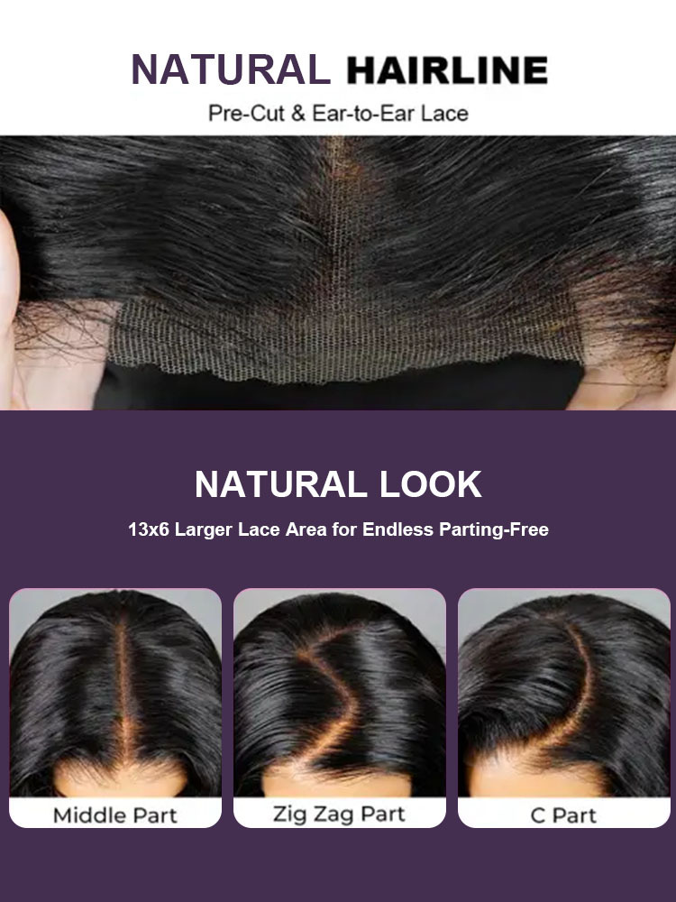 Kinsley Bleached Knots Glueless Water Wave 13x6 Lace Front Human Hair Wigs With Drawstring Pre Plucked