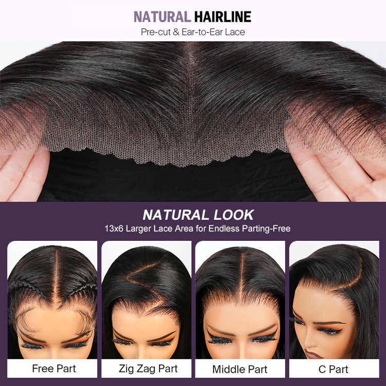 Bella #27 Honey Blonde Bleached Knots Glueless 13x6 Body Wave Straight Lace Front Human Hair Wigs Pre Plucked with Drawstring