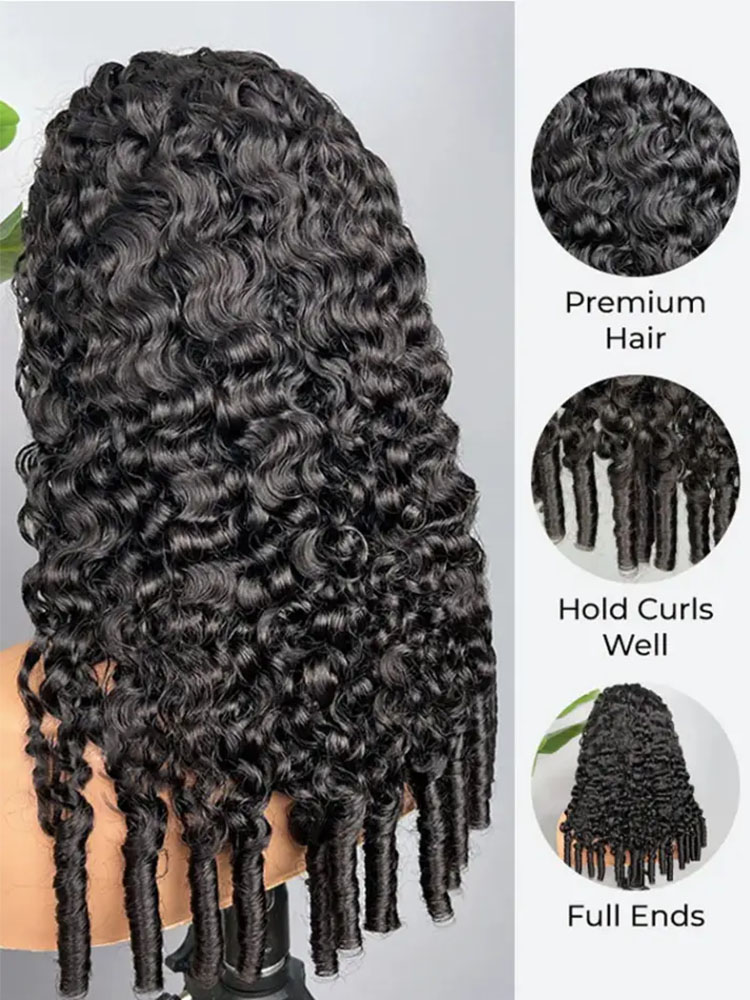 Sarah Glueless Burmese Curly Wig with Drawstring Pre Bleached Knots 250% 13x6 Lace Frontal Wigs Human Hair Pre Plucked