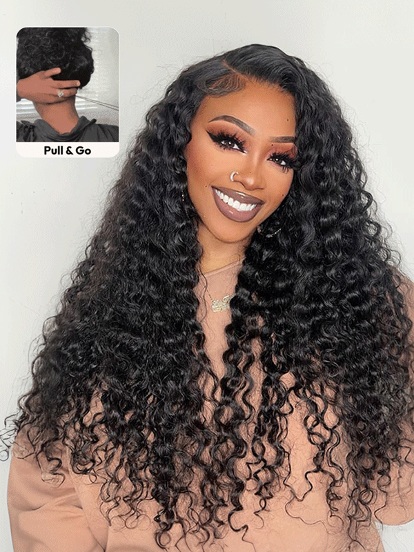 Kinsley Bleached Knots Glueless Deep Wave 13x6 Lace Front Human Hair Wigs With Drawstring Pre Plucked