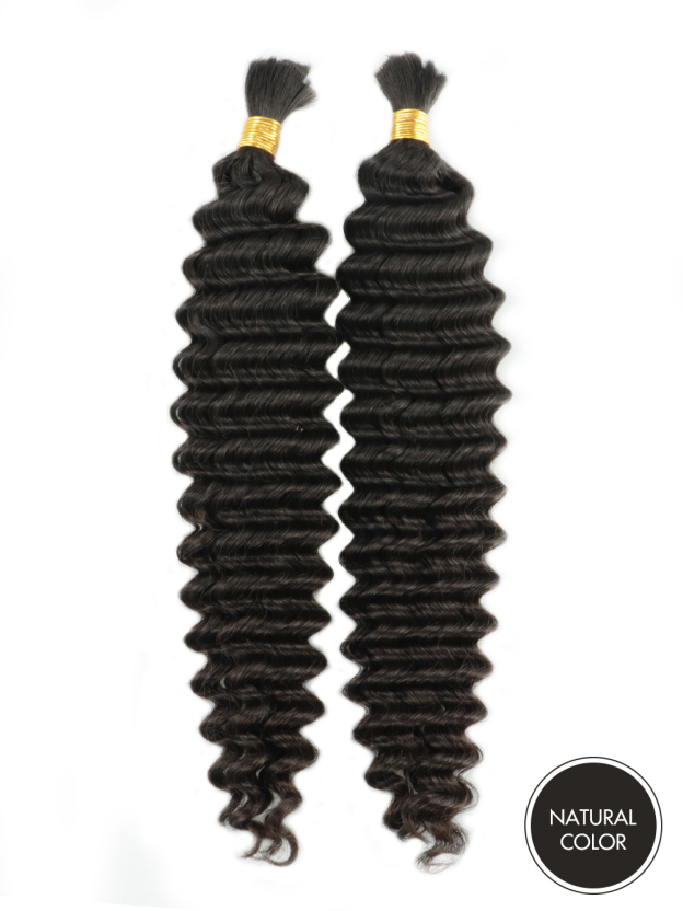 Leah 100% Brazilian Virgin Hair Boho Deep Wave Bulk for Braiding Extensions