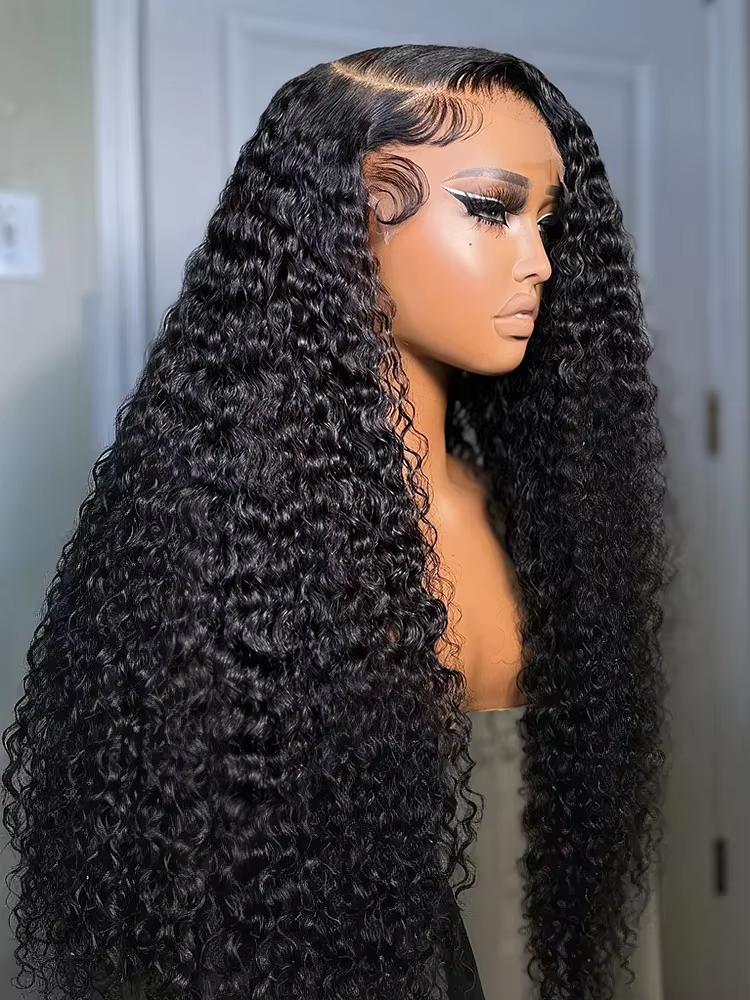 Kinsley Bleached Knots Glueless Deep Wave 13x6 Lace Front Human Hair Wigs With Drawstring Pre Plucked