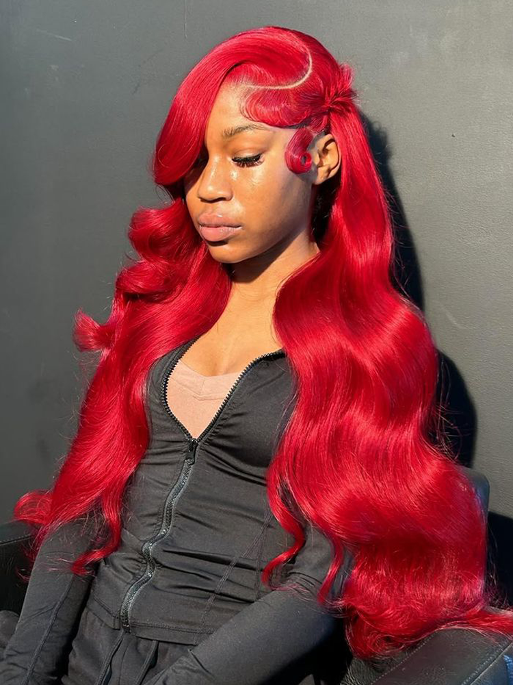 Aria Red Wig Body Wave Wig 13x4 Lace Front Wig Human Hair