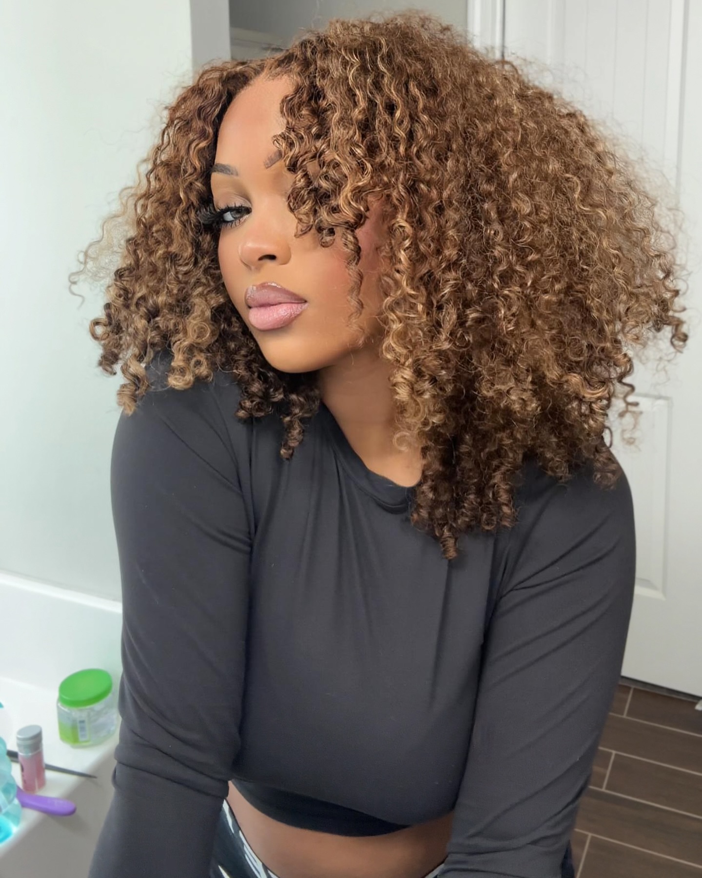 Claire Highlight 4/27 Honey Blonde Burmese Curly Wig Bleached Knots Glueless Wigs 13x4 13x6 Lace Front Human Hair Wigs Pre Plucked