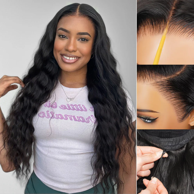 Willow Bleached Knots Glueless Bohemian Curly 13x6 Lace Front Human Hair Wigs Pre Plucked with Drawstring