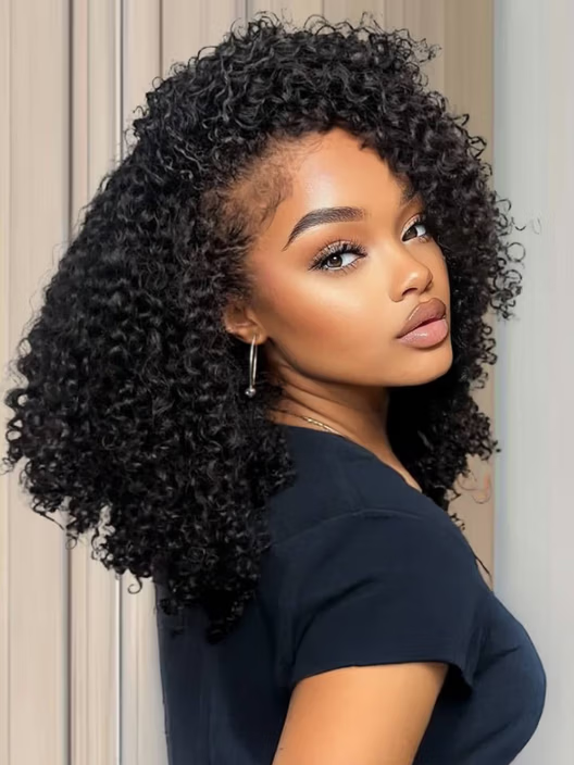 Renee 3 IN 1 Afro Kinky Curly Half Wig Glueless Wig Beginner Friendly with Draw-strings Flip Over Wigs