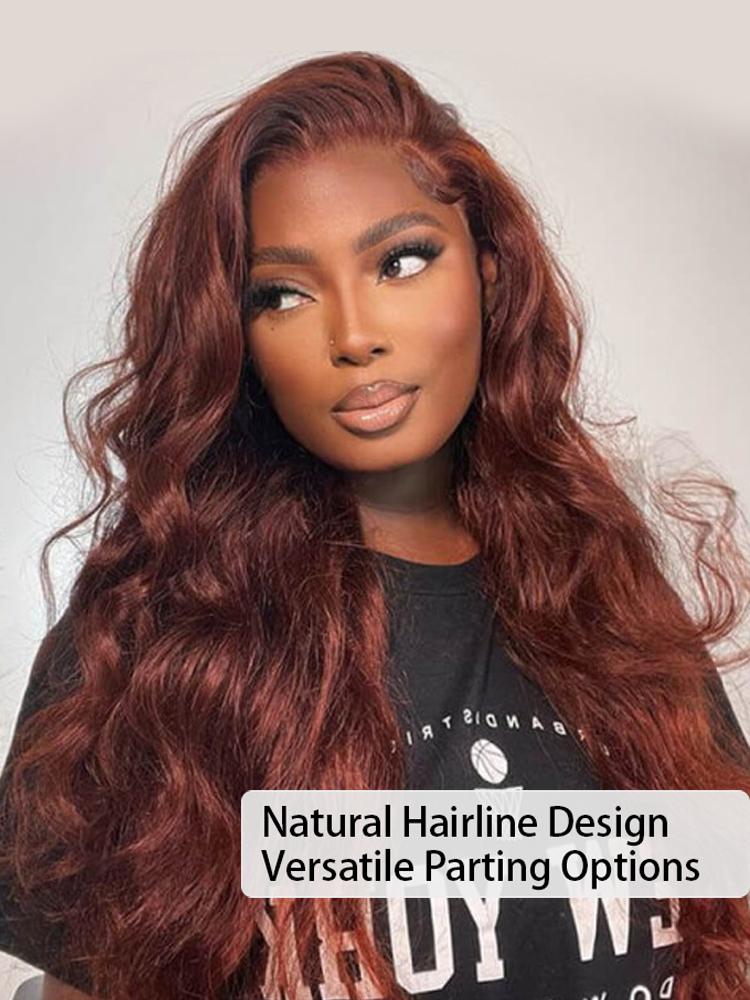 Bella Reddish Brown Body Wave Wig 13x4 Lace Front Human Hair Wigs