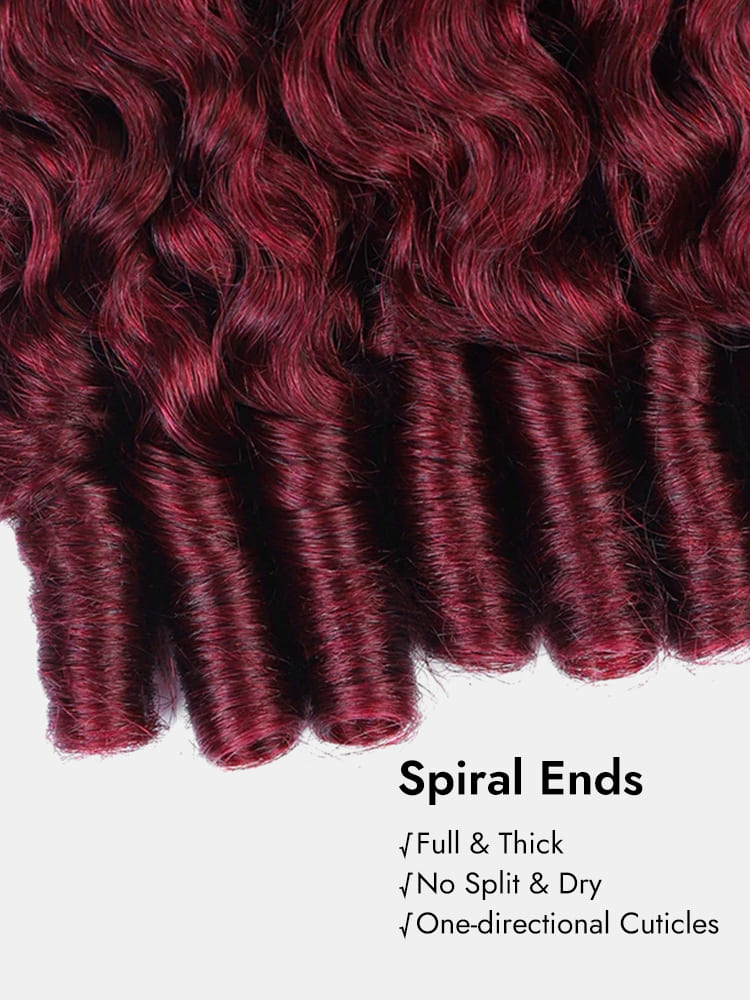 Skylar #99J Burgundy Burmese Curly Wig Bleached Knots Glueless Wigs 13x4 13x6 Lace Front Human Hair Wigs Pre Plucked