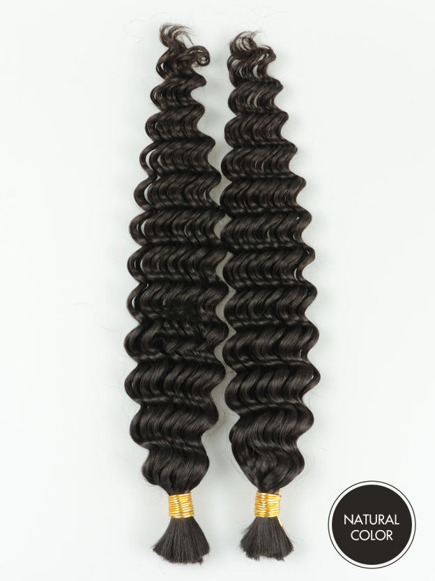 Leah 100% Brazilian Virgin Hair Boho Deep Wave Bulk for Braiding Extensions