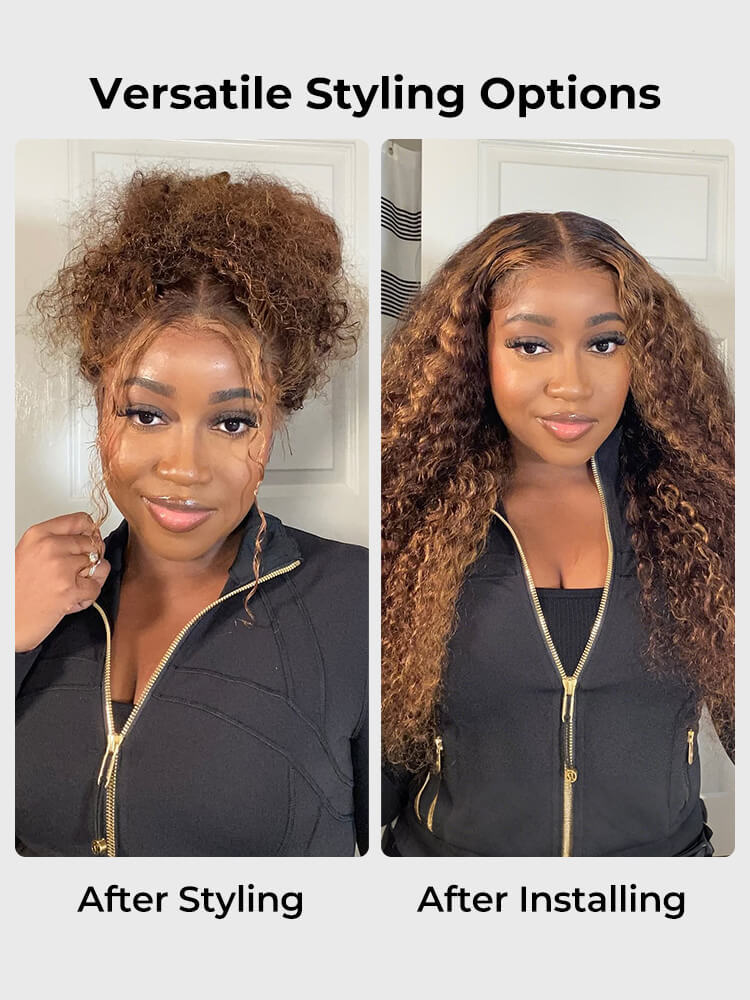 Blaire P4/27 Highlight Water Wave 360 Full Lace Frontal Wigs Pre Plucked Bleached Knots with Drawstring Glueless Wigs