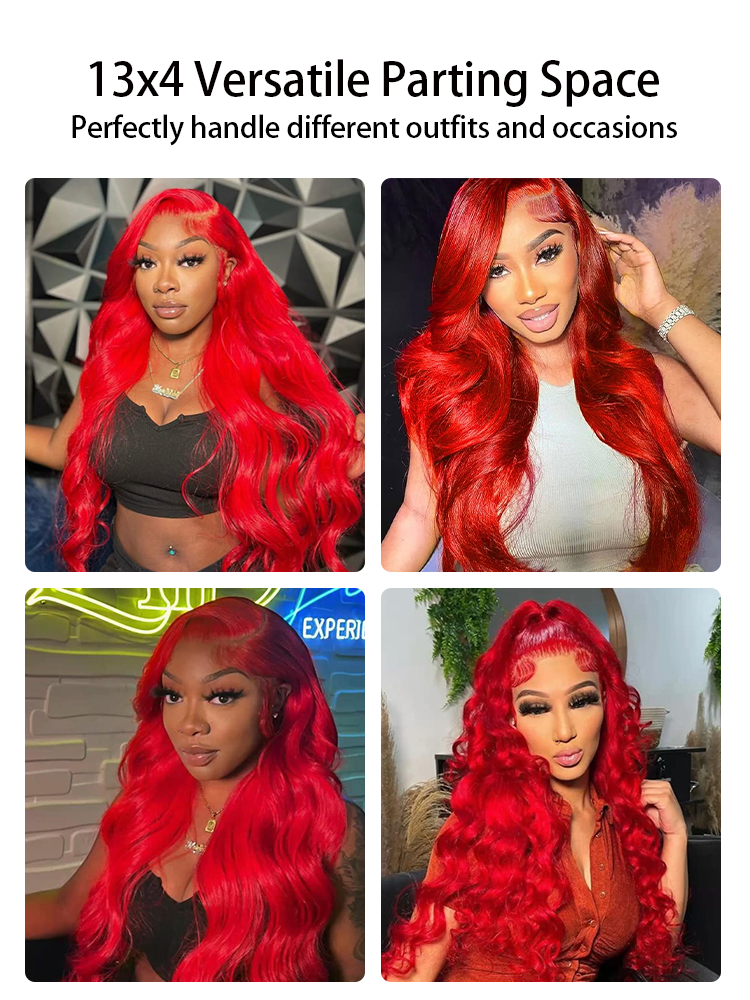 Aria Red Wig Body Wave Wig 13x4 Lace Front Wig Human Hair
