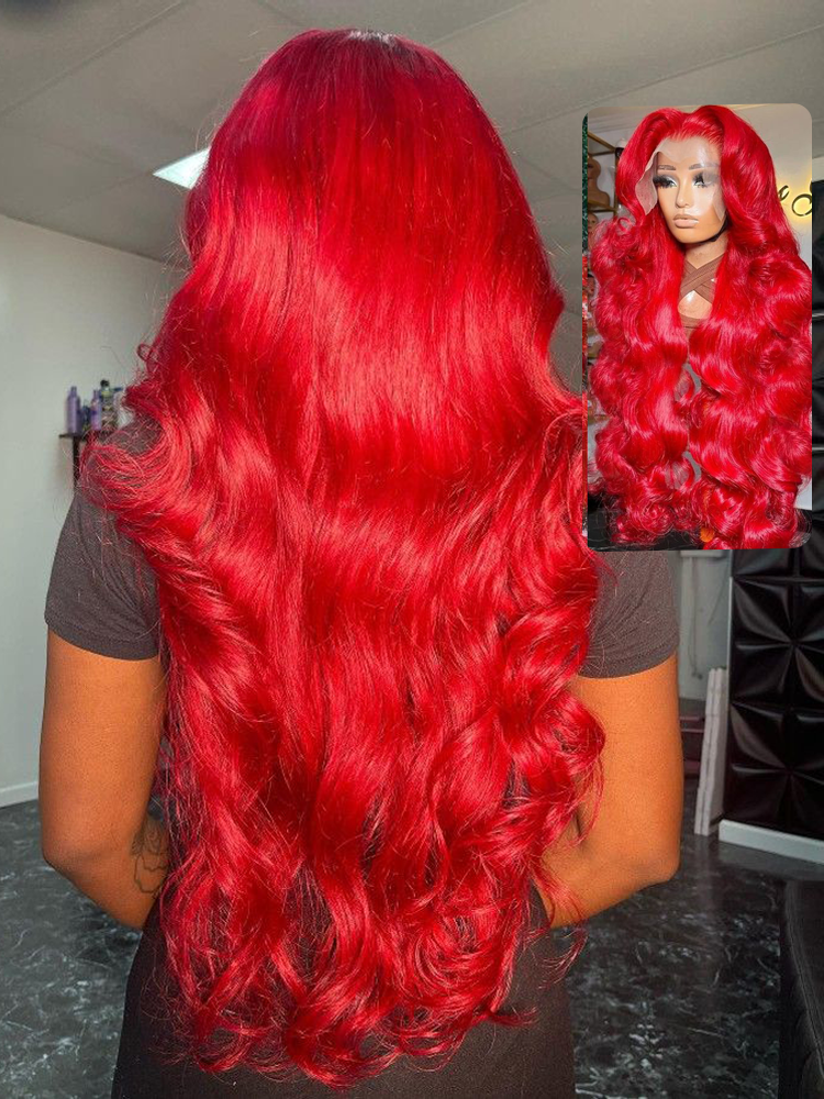Aria Red Wig Body Wave Wig 13x4 Lace Front Wig Human Hair