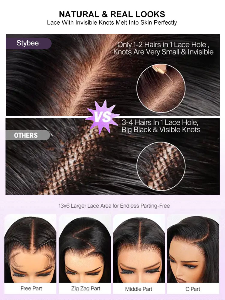 Kinsley Bleached Knots Glueless Deep Wave 13x6 Lace Front Human Hair Wigs With Drawstring Pre Plucked