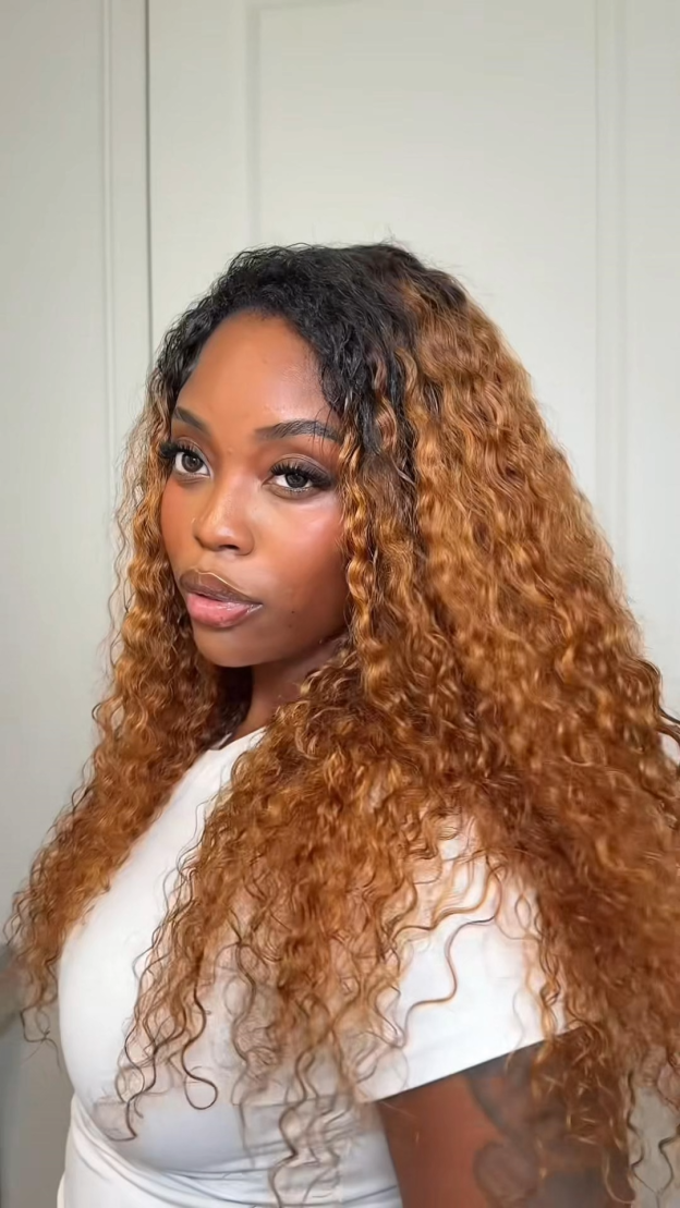 Zaria 3 IN 1 Blonde Water Wave Half Wig Glueless Wig Beginner Friendly with Draw-strings Flip Over Wigs