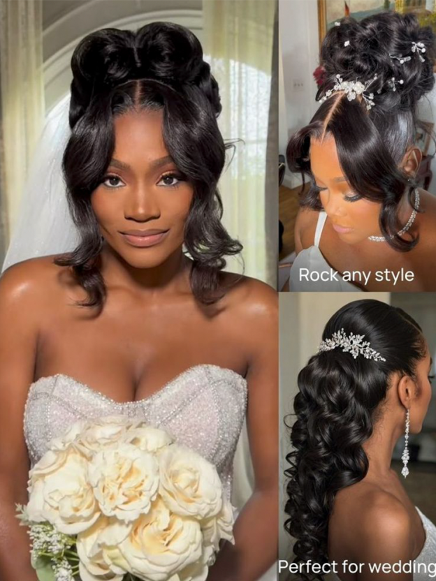 Anya Body Wave 360 Full Lace Frontal Wigs Pre Plucked Bleached Knots with Drawstring Glueless Wigs