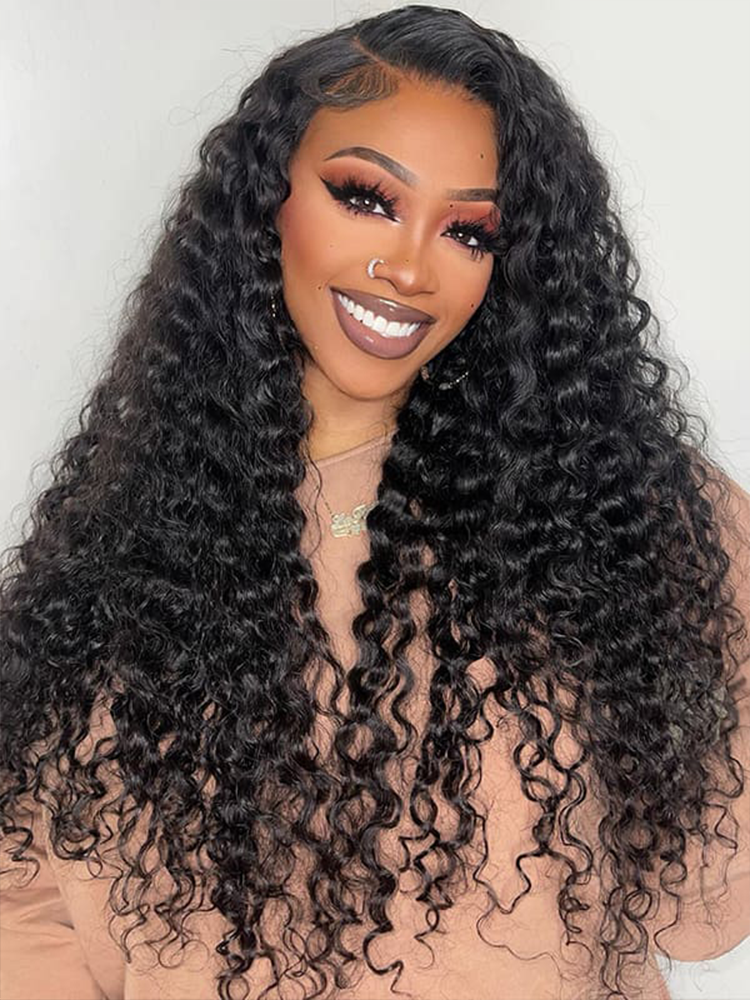 Talia 13x6 HD Lace Frontal Wigs Bleached Knots Deep Wave Glueless Human Hair Wigs Pre Plucked