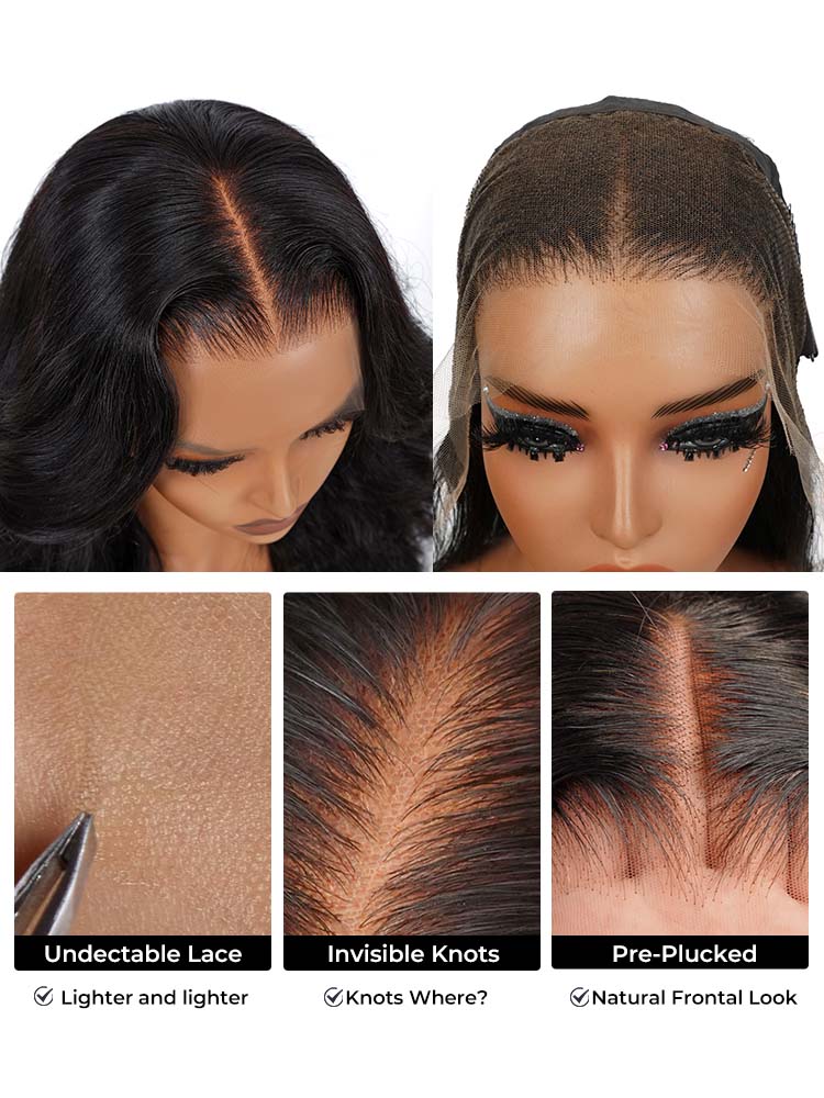 Maeve 13x6 HD Lace Frontal Wigs Bleached Knots Body Wave Glueless Human Hair Wigs Pre Plucked