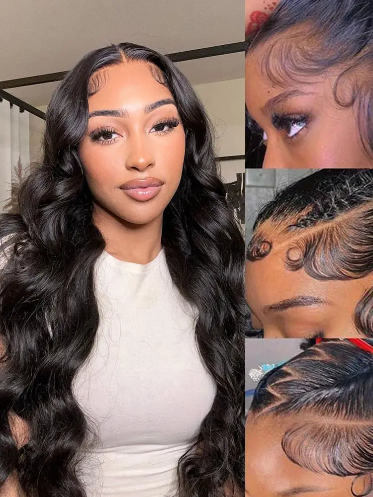Serena 13x6 Straight Lace front Wig Body Wave Lace Front Wigs Human Hair Glueless Transparent Lace Wigs Pre Plucked Natural Hairline
