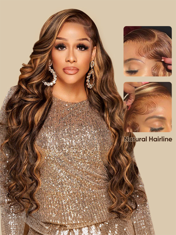 Eve Body Wave Wig Glueless Colored Human Hair Wigs 427 Highlight 13x4 Lace Front Wigs