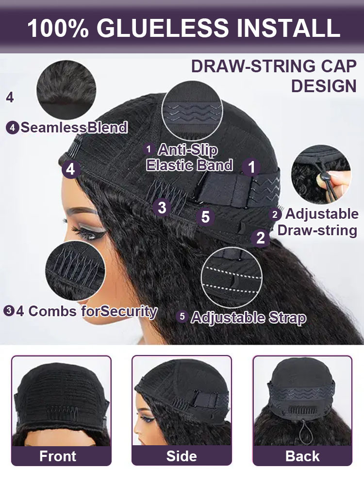 Zendaya 3 IN 1 P4/27 Hightlight Burmese Curly Half Wig Glueless Wig Beginner Friendly with Draw-strings Flip Over Wigs