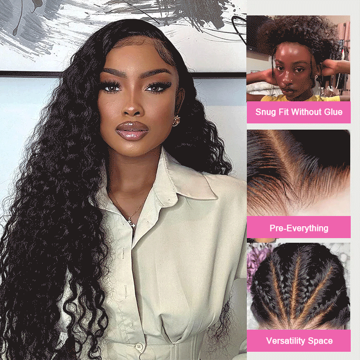 Diana Water Wave 360 Full Lace Frontal Wigs Pre Plucked Bleached Knots with Drawstring Glueless Wigs