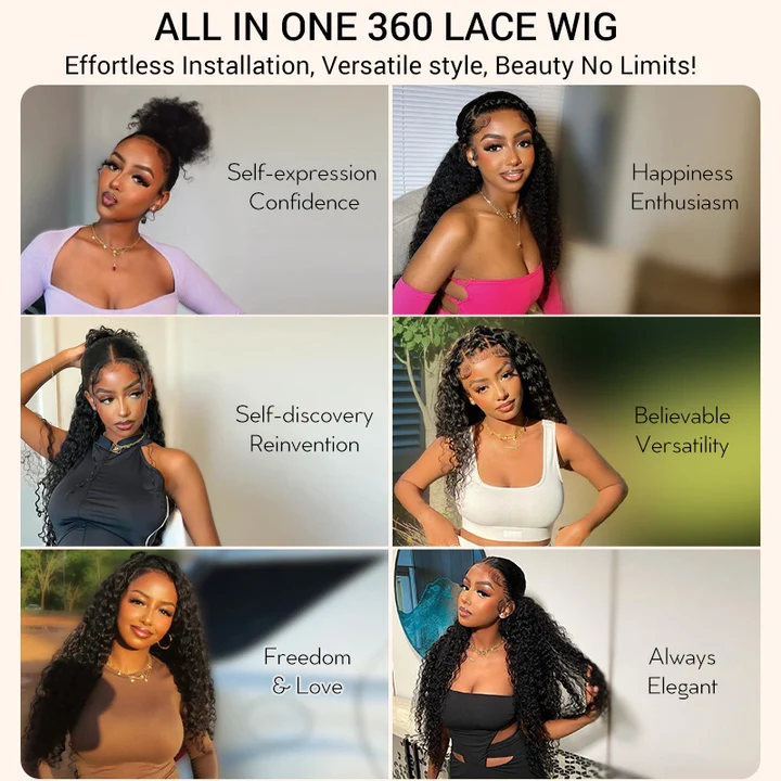 Diana Water Wave 360 Full Lace Frontal Wigs Pre Plucked Bleached Knots with Drawstring Glueless Wigs