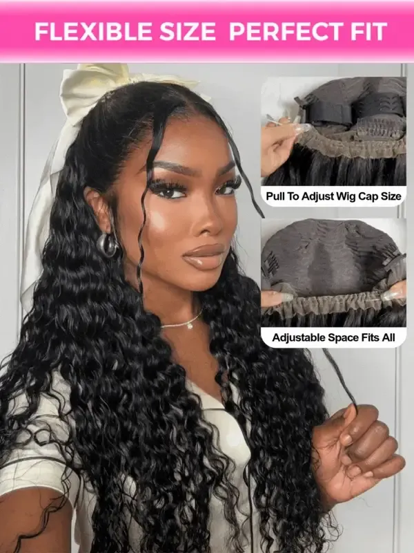 Diana Water Wave 360 Full Lace Frontal Wigs Pre Plucked Bleached Knots with Drawstring Glueless Wigs