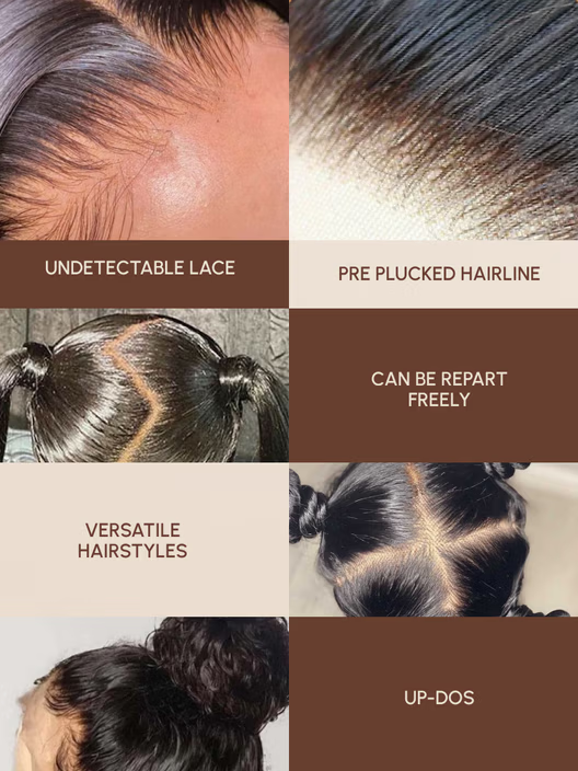 Lila Straight 360 Full Lace Frontal Wigs Pre Plucked Bleached Knots with Drawstring Glueless Wigs