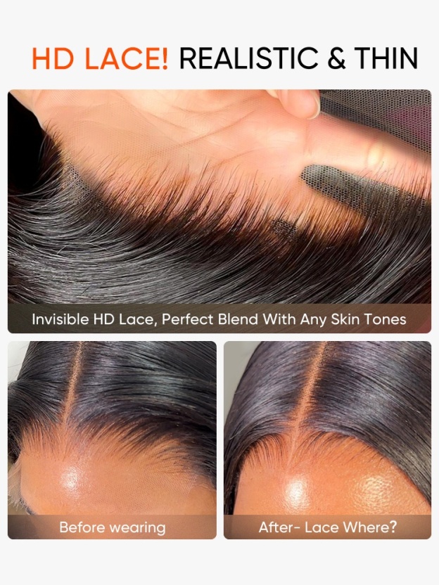 Maeve 13x6 HD Lace Frontal Wigs Bleached Knots Body Wave Glueless Human Hair Wigs Pre Plucked