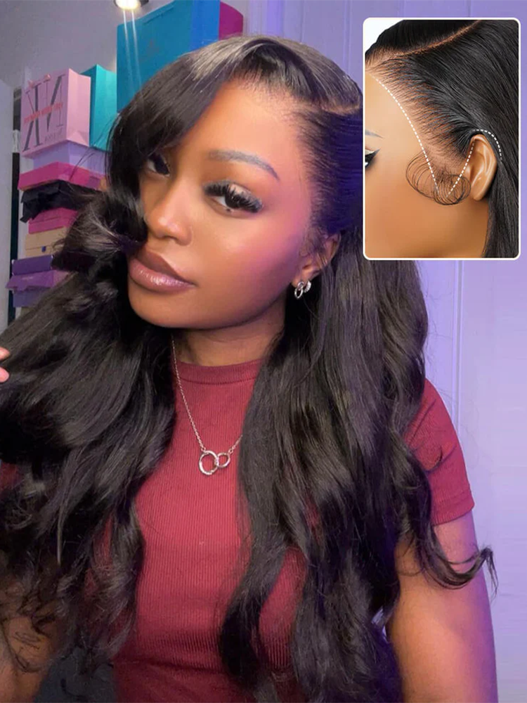 Mira Bleached Knots 13x6 Glueless Lace Front Human Hair Wigs With Drawstring Pre Plucked