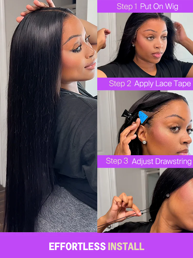 Mira Bleached Knots 13x6 Glueless Lace Front Human Hair Wigs With Drawstring Pre Plucked