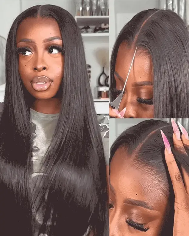 Lydia 13x6 Glueless Ready to Go Straight Wig With Drawstring 250% Pre Everything 13x4 Lace Front Human Hair Wigs 