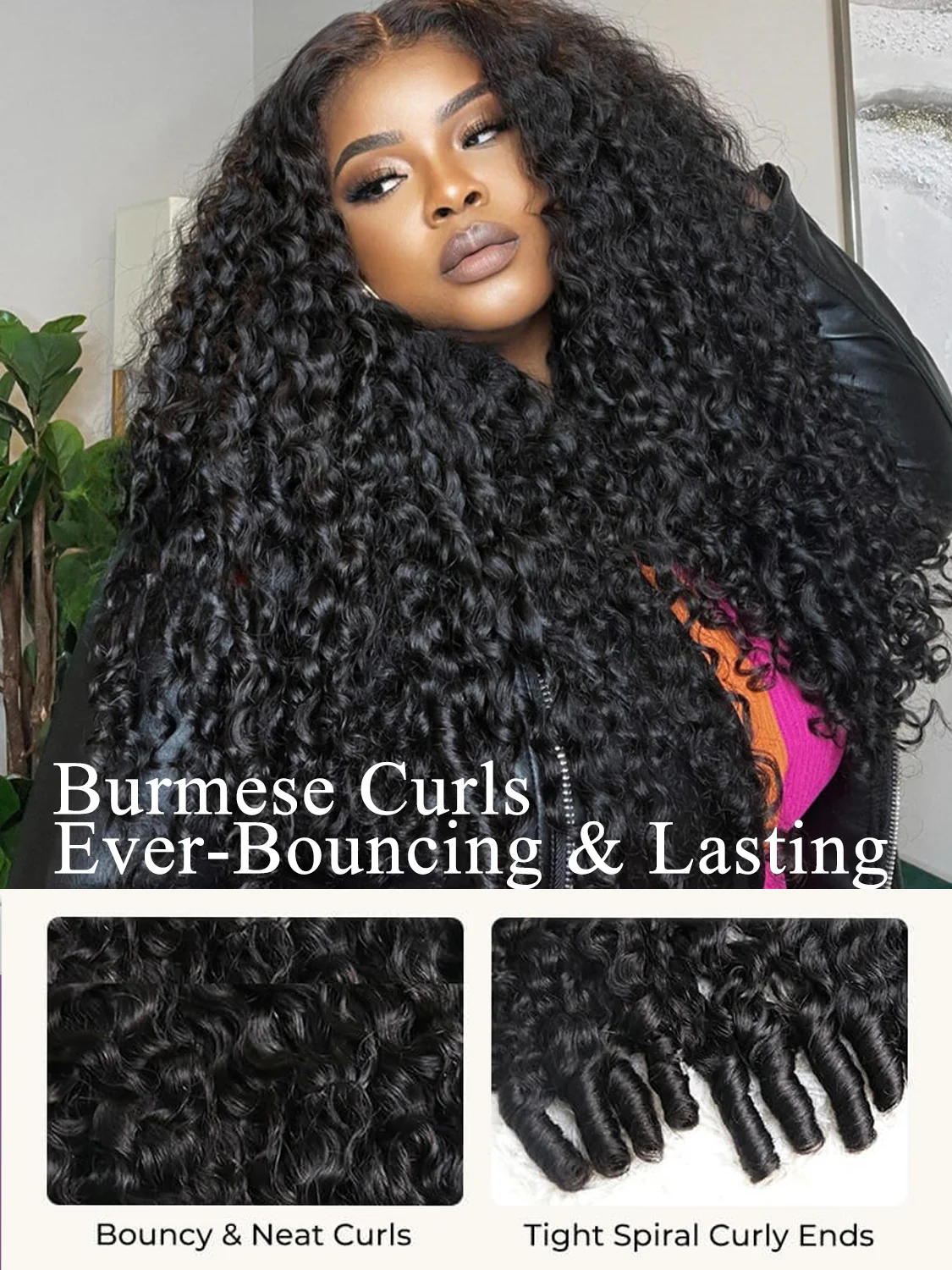Nina Burmese Curly 360 Full Lace Frontal Wigs Pre Plucked Bleached Knots with Drawstring Glueless Wigs